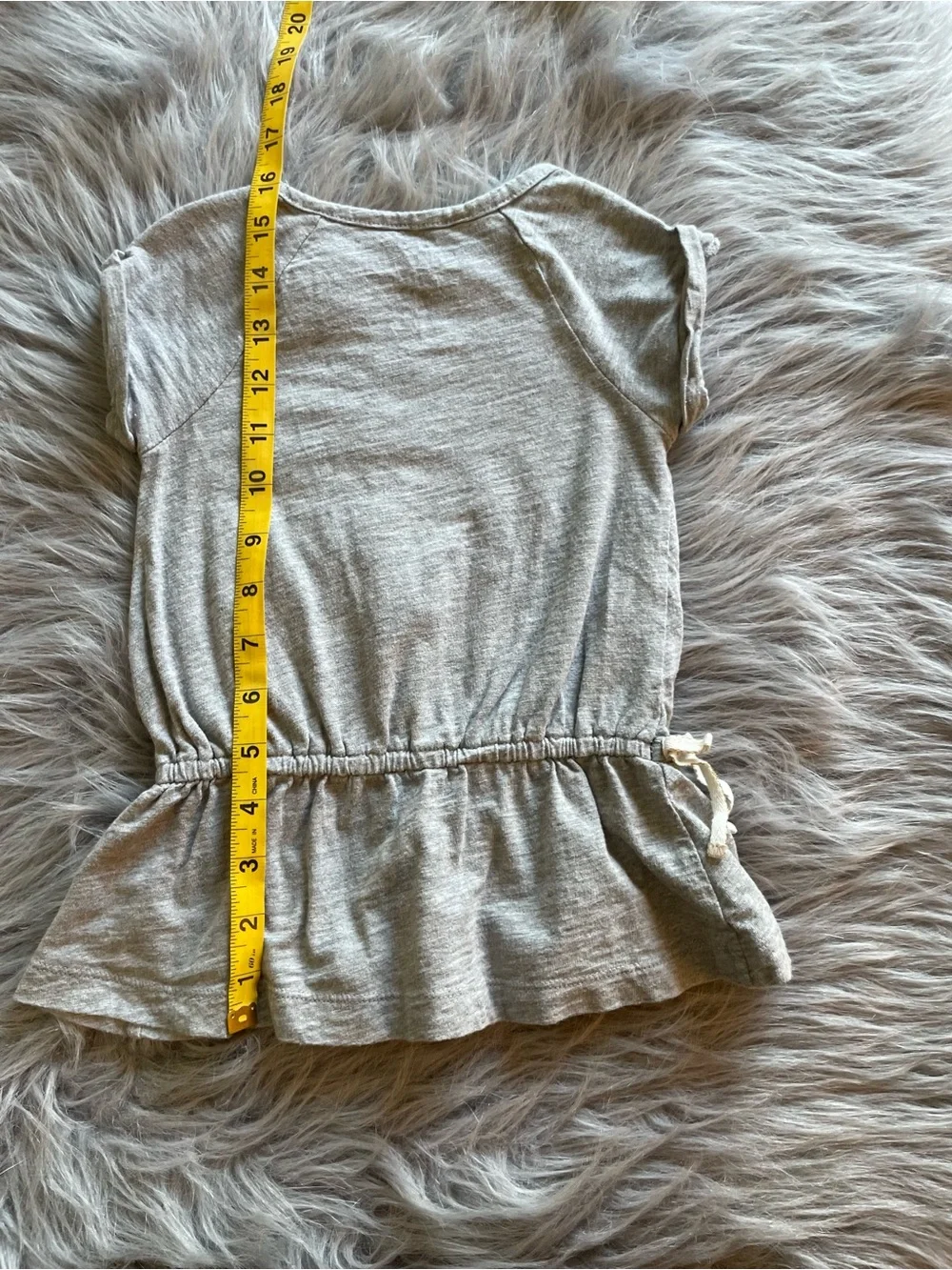 🪶Oshkosh B’gosh Girls' Heather Gray Tunic with Pink Flower Accent